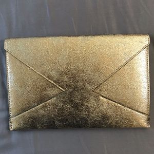 Gold Leather Clutch
